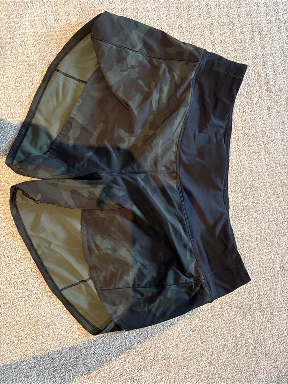 Lululemon Camo Print Women's speed up shorts. 4 inch length